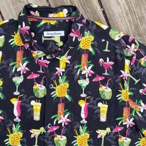 Tommy Bahama Bartenders Choice Regular-Fit Drink-print Silk Shirt XL